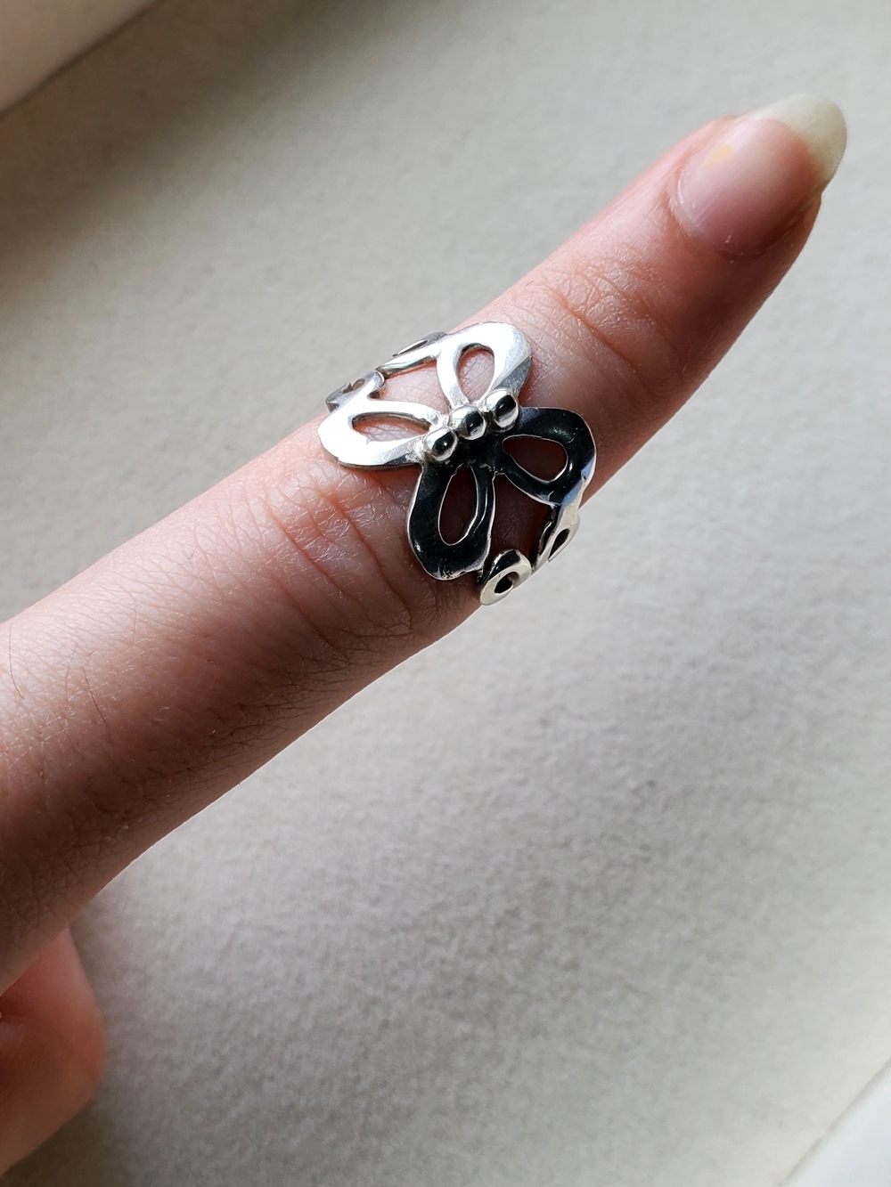 Handmade Sterling Silver Butterfly Ring | Artisan Openwork | Size 5 • 3.00 g